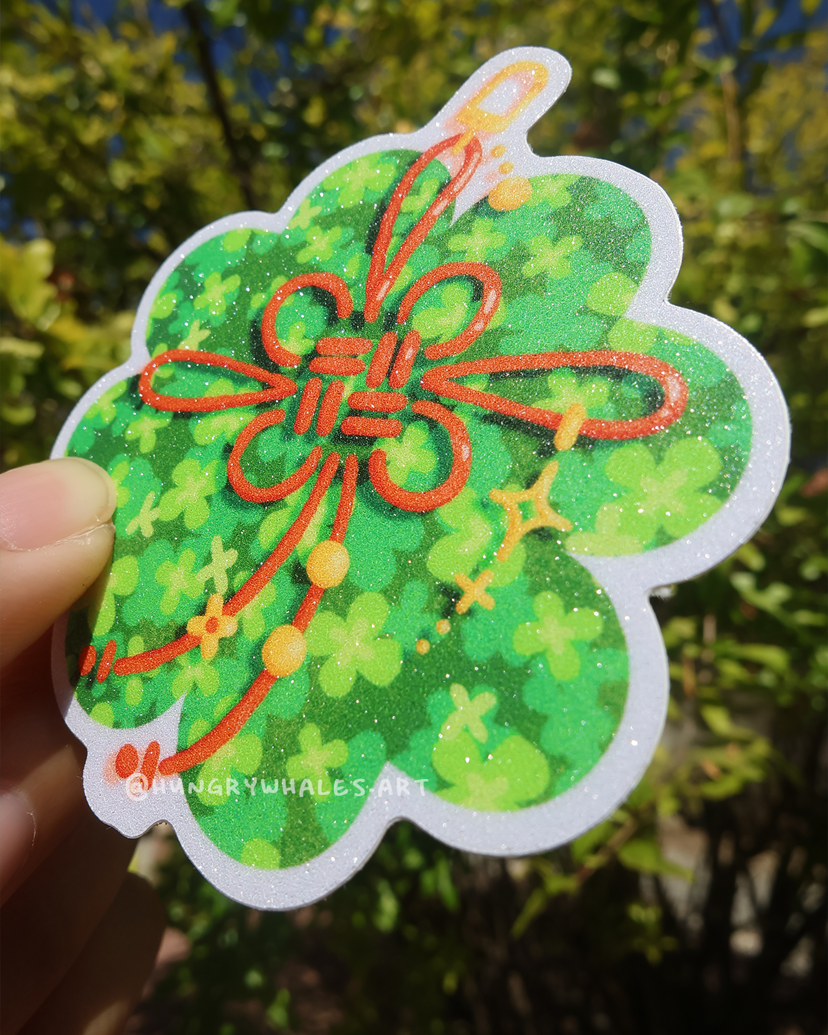 Lucky Knot Sparkly Sticker