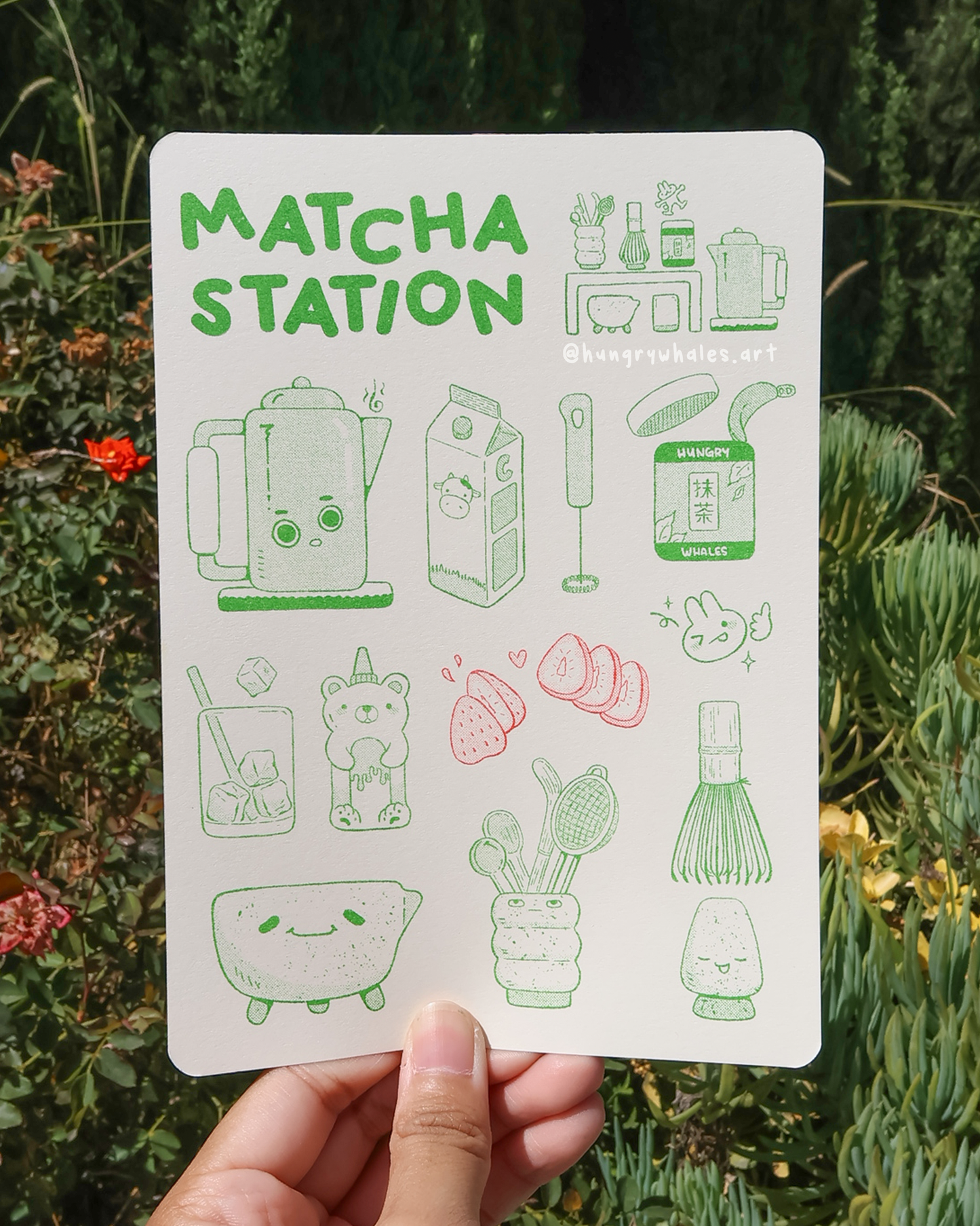 Matcha Risograph Print