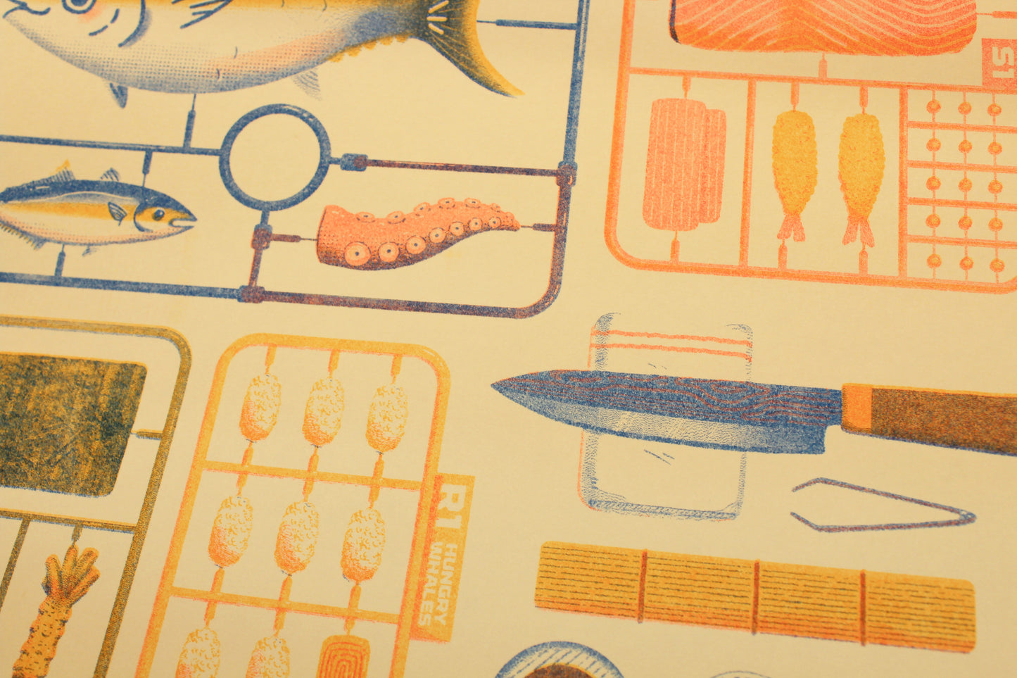 Sushi Model Kit Risograph Print