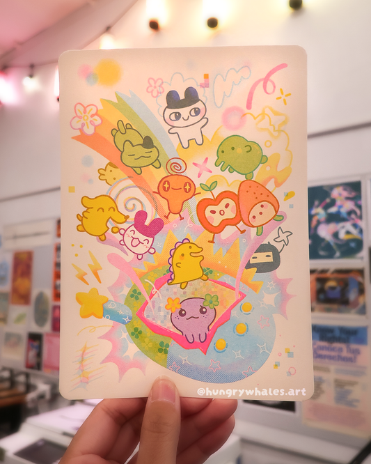 Tamagotchi Risograph Print