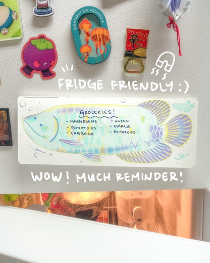 Long Arowana Magnetic Risograph Memo Pad