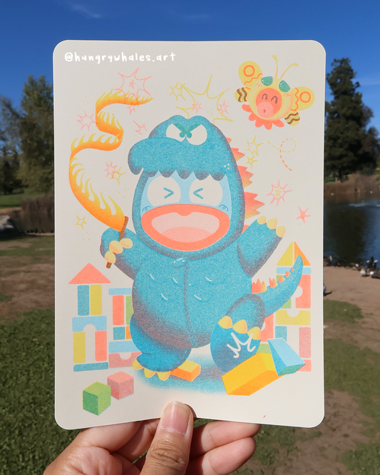 Hangyozilla Risograph Print