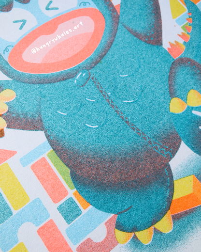 Hangyozilla Risograph Print