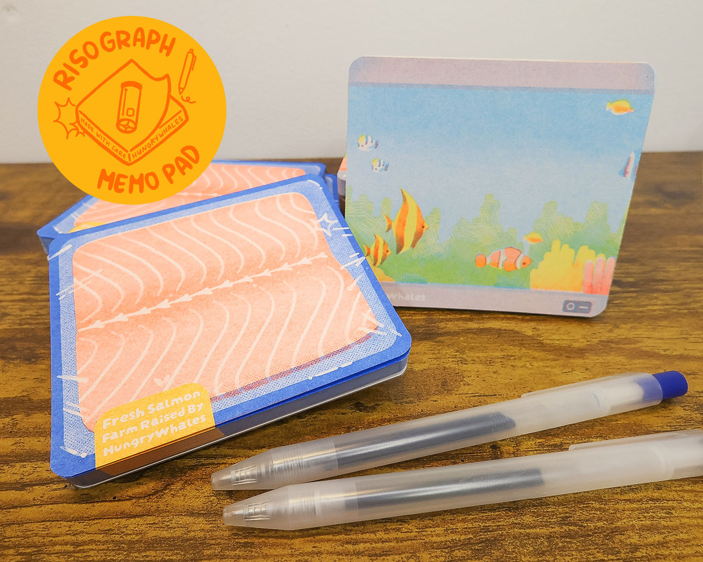 Fish Risograph Memo Pads