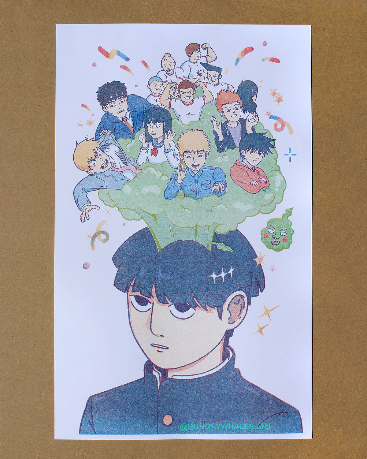 Mob Psycho 100 Risograph Print