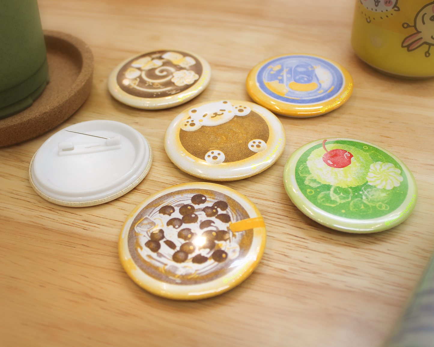 Risograph Drink Buttons