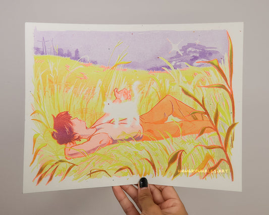Summer Visit Risograph Print