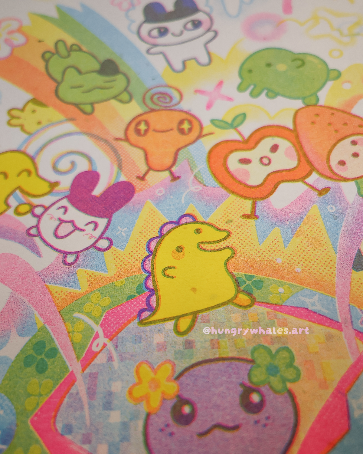 Tamagotchi Risograph Print